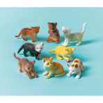 12 Toy Cats Plastic Length 4 - 6 cm