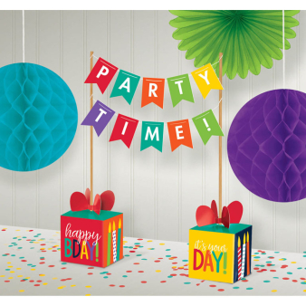 Banner Table Centerpiece Birthday Accessories Rainbow Paper / Wood Height 35,5 cm