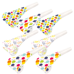 7 Blowouts Assorted Plastic / Paper 30 cm