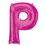 SuperShape Letter P Pink Foil Balloon L34 Packaged 60cm x 81cm
