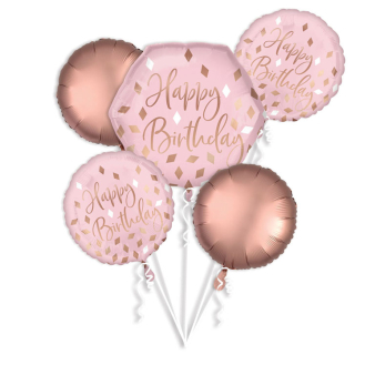 Bouquet Blush Birthday Foil Balloon P75 Packaged -