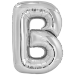 Large Letter B Silver Foil Balloon N34 Packaged 84 cm x 59 c