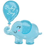 SuperShape Baby Boy Elephant Foil Balloon P60 Packaged 73 cm x 78 cm