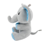 2-in-1 plush toy balloon weight elephant with blue ears, with loop, 21cm, 170g