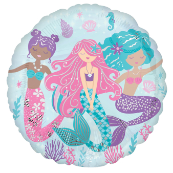 Standard Shimmering Mermaid Foil Balloon S40 Packaged 45 cm