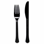 Cutlery Plastic Charcoal 24 Pieces