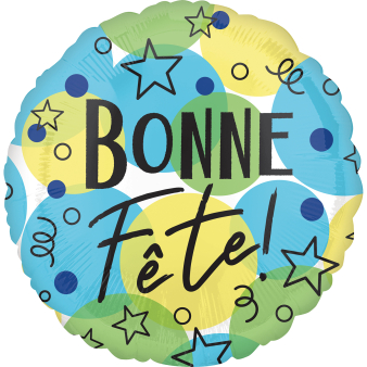 Standard Bonne Fête Celebration Foil Balloon S40 packaged Standard Bonne Fête Celebration Foil Balloon S40 packaged
