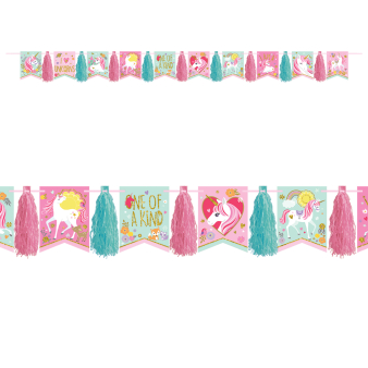 Garland Tassel Magical Unicorn Paper 304 cm Garland Tassel Magical Unicorn Paper 304 cm