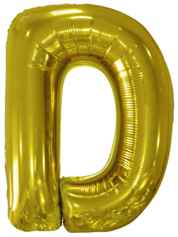 Large Letter D Gold Foil Balloon N34 Packaged 84 cm x 62 cm