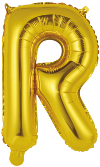 Mini Letter R Gold Foil Balloon N16 Packaged 36 cm x 23 cm