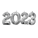 Block Phrase 2-0-2-3 Silver Foil Balloon G40 Packaged 53 cm x 22 cm