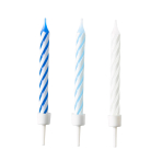 10 Spiral Candles Sky Blue Height 6.3 cm