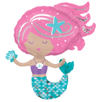 SuperShape Shimmering Mermaid Foil Balloon P35 Packaged 73 cm x 76 cm