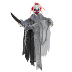 Animatronic Hanging Shaking Clown with Knife 28 cm x 20 cm x 60 cm