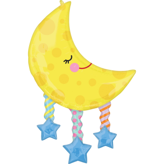 SuperShape Moon and Stars Foil Balloon P35 Packaged 63 cm x 96 cm