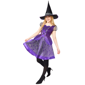 Adult Costume Purple Willow Witch Size M/L Adult Costume Purple Willow Witch Size M/L