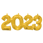 Block Phrase 2-0-2-3 Gold Foil Balloon G40 Packaged 53 cm x 22 cm