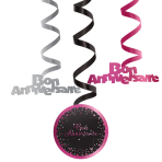 6 Swirl Decorations Starlight Birthday Pink Bon anniversaire Paper / Foil 61 cm