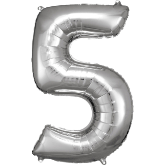 Large Number 5 Silver Foil Balloon N34 Packaged 92 cm x 57 c Large Number 5 Silver Foil Balloon N34 Packaged 92 cm x 57 c