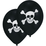 8 Latex Balloons Pirate 2-Sided 25.4 cm / 10"