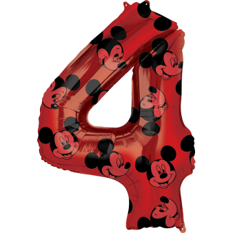 Mid Size Number Mickey Mouse Forever Number 4 Foil Balloon L27 Packaged 45 cm x 66 cm