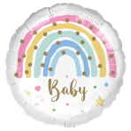 Standard Baby Pastel Rainbow Foil Balloon C40 Packaged 43 cm