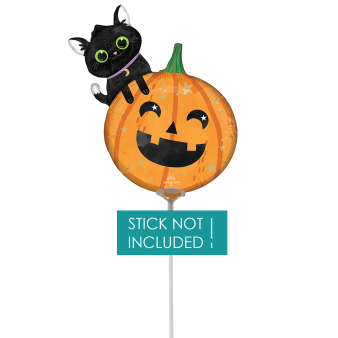 Mini Shape Halloween Cat & Pumpkin Foil Balloon A30 bulk Mini Shape Halloween Cat & Pumpkin Foil Balloon A30 bulk