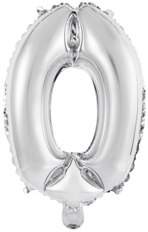 Mini Number 0 Silver Foil Balloon N16 Packaged 34 cm x 23 cm Mini Number 0 Silver Foil Balloon N16 Packaged 34 cm x 23 cm