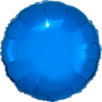 Standard Metallic Blue Round Foil Balloon C16 Packaged 43 cm
