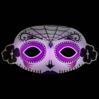 Glow Stick Mask White Spider Plastic 19 x 11 cm