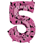 Mid Size Number Minnie Mouse Forever Number 5 Foil Balloon L27 Packaged 45 cm x 66 cm