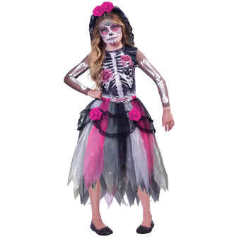 Child Costume Day of The Dead Spirit Age 10 - 12 Years