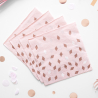 16 Napkins Rose Gold Birthday 33 x 33 cm