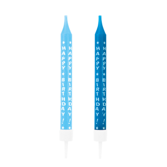 10 Spiral Candles Happy Birthday Blue Height 6.3 cm 10 Spiral Candles Happy Birthday Blue Height 6.3 cm