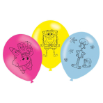 6 Latex Balloons SpongeBob 27.5 cm/11''