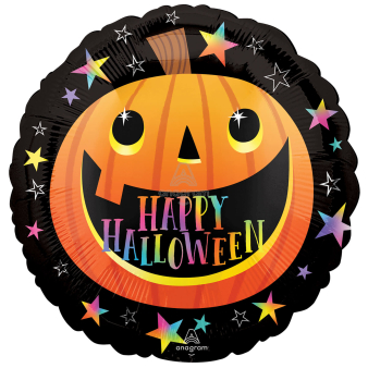 Standard Smiley Halloween Pumpkin Foil Balloon S40 Packaged 45 cm