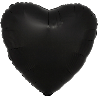 Standard Silk Lustre Black Heart Foil Balloon C16 Packaged 43 cm Standard Silk Lustre Black Heart Foil Balloon C16 Packaged 43 cm