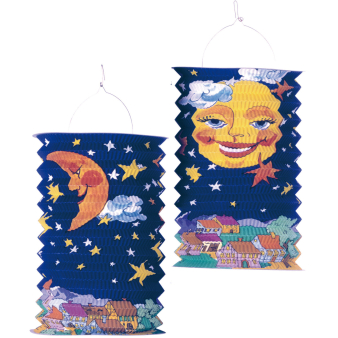 Drop Lantern Sun & Moon Paper 28 cm