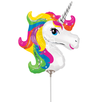 Mini Shape Rainbow Unicorn Foil Balloon A30 airfilled 22 cm x 25 cm Mini Shape Rainbow Unicorn Foil Balloon A30 airfilled 22 cm x 25 cm