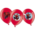 6 Latex Balloons Spider-Man 27.5 cm / 11"