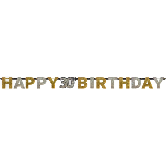 Letter Banner 30 Sparkling Celebration Gold Foil 213 x 16.2 cm Letter Banner 30 Sparkling Celebration Gold Foil 213 x 16.2 cm