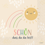 16 napkins "Schön, dass du da bist" 33cm x 33cm