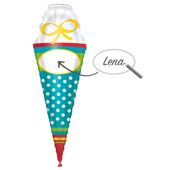 SuperShape School Cornet Personalizable Foil Balloon P35 Packaged 35 cm x 111 cm