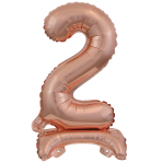 Mini Number 2 Rose Gold Foil Balloon N16 Packaged 39 cm x 22 cm