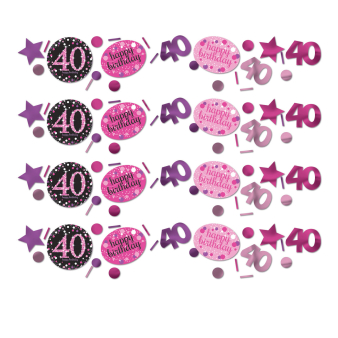 Confetti 40 Sparkling Celebration Pink Foil / Paper 34 g Confetti 40 Sparkling Celebration Pink Foil / Paper 34 g