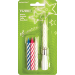 4 Spiral Candles with Music Height 12 cm