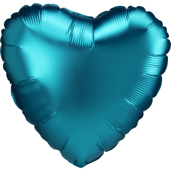 Standard Satin Satin Luxe Aqua Heart Foil Balloon S18 Packaged 43 cm Standard Satin Satin Luxe Aqua Heart Foil Balloon S18 Packaged 43 cm