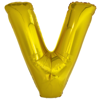 Large Letter V Gold Foil Balloon N34 Packaged 84 cm x 78 cm