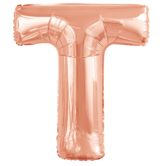Large Letter T Rose Gold Foil Balloon N34 Packaged 86 cm x 74 cm