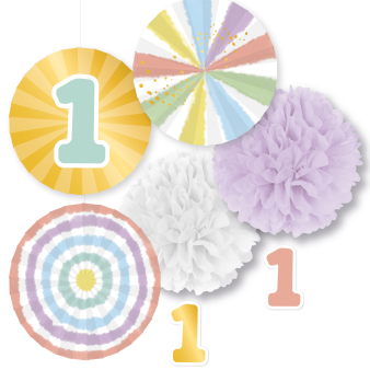 Decoration Kit 1st Birthday Rainbow 5 Parts Decoration Kit 1st Birthday Rainbow 5 Parts